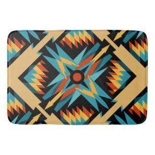 Tapis De Bain Mosaïque bleu sienne beige