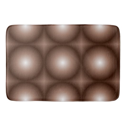 Tapis De Bain Mosaïque Brown foncée 3D géométrique Mousse blanch (Devant)