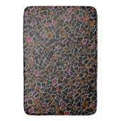 Tapis De Bain Mosaïque brun à vin irrégulière sur blanc (devant Vertical)