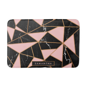 Tapis De Bain Mosaïque de marbre rose