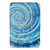 Tapis De Bain Mosaïque de spirale bleue (devant Vertical)