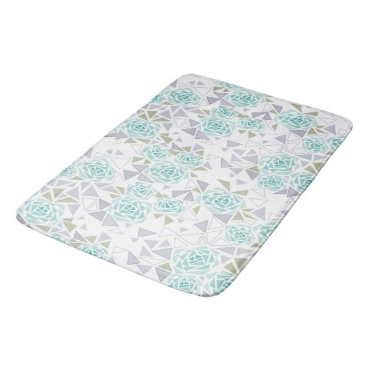 Tapis De Bain Mosaïque, fleurs (Angle)