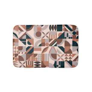 Tapis De Bain Mosaïque géométrique colorée, fond abstrait.