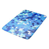 Tapis De Bain Mosaïque moderne bleue et de blanc en verre (Angle)