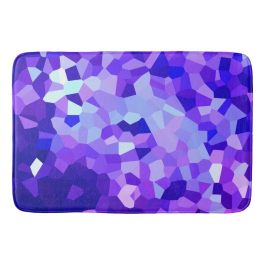 Tapis De Bain Mosaïque moderne bleue et de pourpre en verre (Devant)