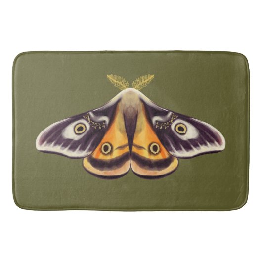 Tapis De Bain Moth Insect Art Goblincore Saturnia Witchy Green (Devant)