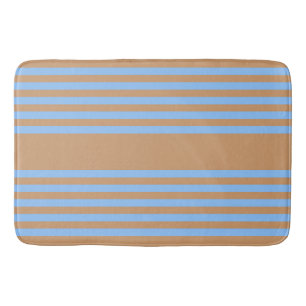 Tapis De Bain Motif à cinq bandes bleu et brun
