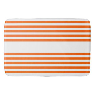 Tapis De Bain Motif à cinq bandes orange et blanc