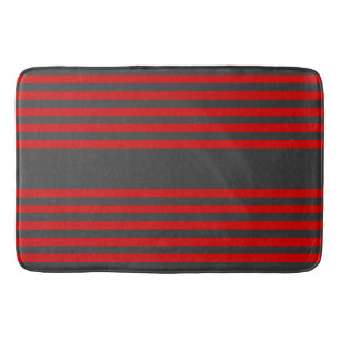 Tapis De Bain Motif à cinq bandes rouge et charbon de bois