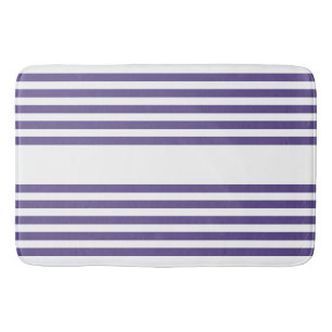 Tapis De Bain Motif à cinq bandes Ultra violet et blanc