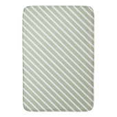 Tapis De Bain Motif à cinq bandes vert et blanc olive (devant Vertical)