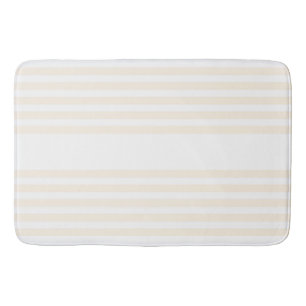 Tapis De Bain Motif à cinq rayures beige et blanc