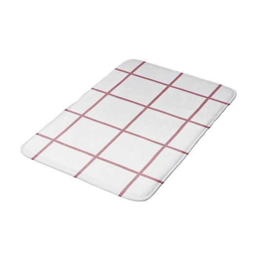 Tapis De Bain Motif À damiers d'or Rose blanche (Angle)