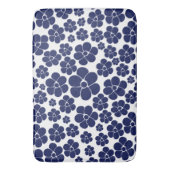 Tapis De Bain Motif à fleurs - Bleu et Blanc (devant Vertical)