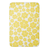 Tapis De Bain Motif à fleurs - Citron jaune et blanc (devant Vertical)