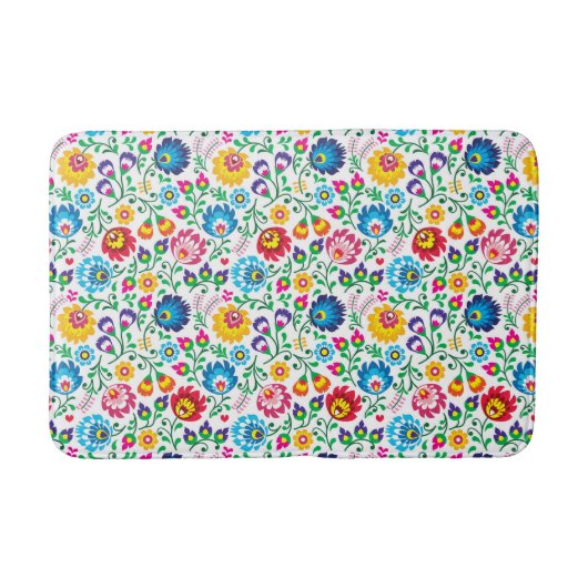 Tapis De Bain Motif à fleurs d'art populaire 2 (Devant)