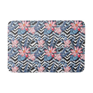 Tapis De Bain Motif à fleurs de lotus tropicaux