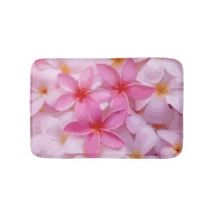 Tapis De Bain Motif à fleurs rose Plumeria