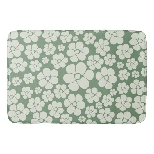 Tapis De Bain Motif à fleurs - Vert (Devant)