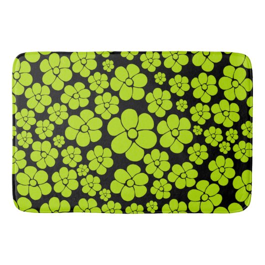 Tapis De Bain Motif à fleurs - Vert citron (Devant)