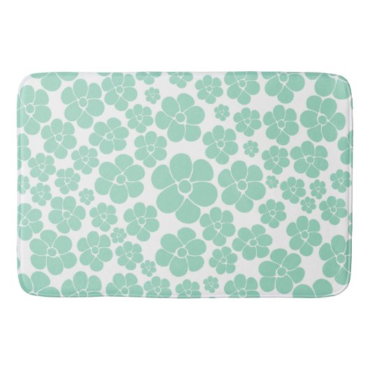 Tapis De Bain Motif à fleurs - Vert (Monnaie) (Devant)