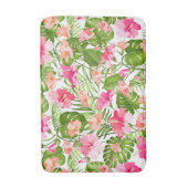 Tapis De Bain Motif à hibiscus palm monstère tropicale (Devant (Vertical))