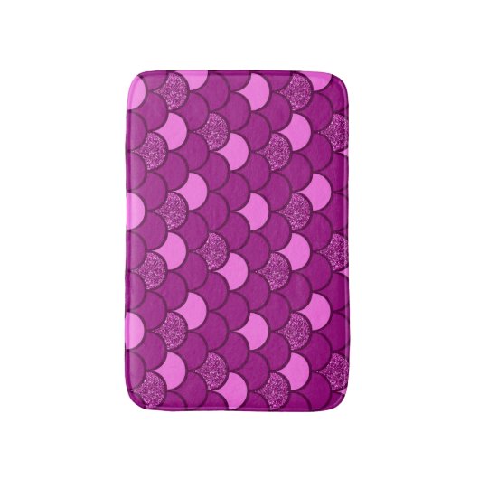 Tapis De Bain Motif à l'échelle de poisson de Bourgogne avec eff (Devant (Vertical))