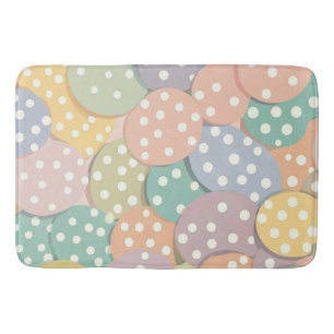 Tapis De Bain Motif à points Polka sans couleur pastel