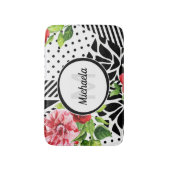 Tapis De Bain Motif à rayures géométriques tendance Monogramme d (Devant (Vertical))