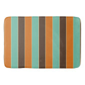 Tapis De Bain Motif à rayures vert, noir et orange (Devant)