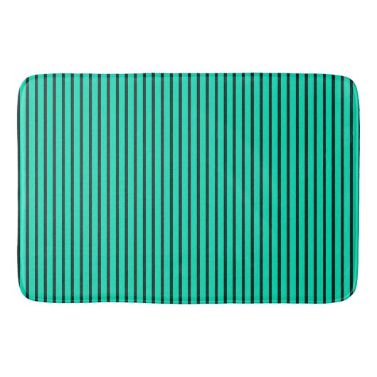 Tapis De Bain Motif à rayures verticales sarcelle (Devant)
