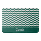 Tapis De Bain Motif à rayures zig zag chevron vert sarcelle (Devant)