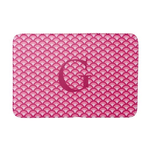 Tapis De Bain Motif à vagues Art Déco - fuchsia et corail (Devant)