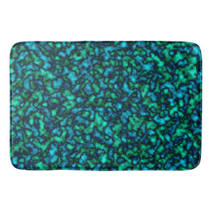 Tapis De Bain Motif abstrait bleu et vert