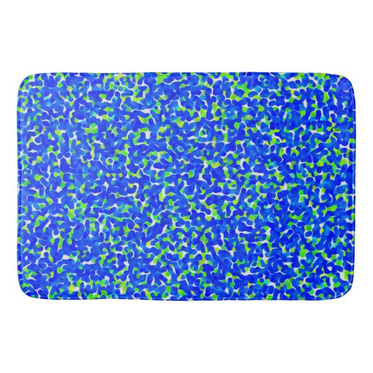 Tapis De Bain Motif Abstrait bleu et vert (Devant)