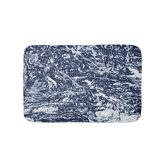 Tapis De Bain Motif Abstrait bleu foncé (Devant)