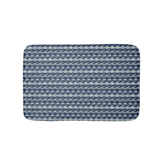 Tapis De Bain Motif Abstrait Bleu Marine (Devant)