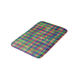 Tapis De Bain Motif Abstrait couleur aquarelle plaid