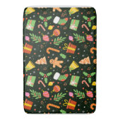 Tapis De Bain Motif Abstrait de Noël vert foncé (devant Vertical)