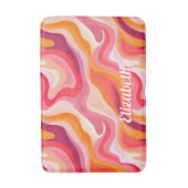 Tapis De Bain Motif Abstrait esthétique rétro avec nom (Devant (Vertical))