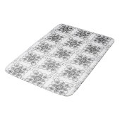 Tapis De Bain Motif Abstrait géométrique blanc noir (Angle)