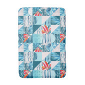 Tapis De Bain Motif abstrait géométrique turquoise tropical (Devant (Vertical))