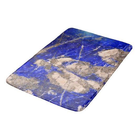 Tapis De Bain motif Abstrait Lapis bleu gris granit (Angle)