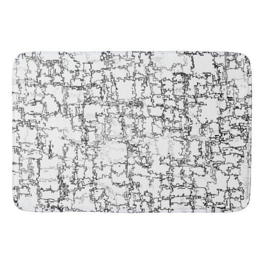 Tapis De Bain Motif abstrait noir et blanc (Devant)