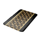 Tapis De Bain Motif Abstrait Noir et Or Chic (Angle)