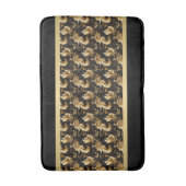 Tapis De Bain Motif Abstrait Noir et Or Chic (Devant (Vertical))