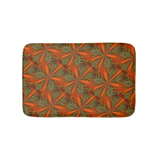 Tapis De Bain Motif Abstrait orange et vert 2 (Devant)