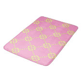 Tapis De Bain Motif abstrait rose et jaune (Angle)