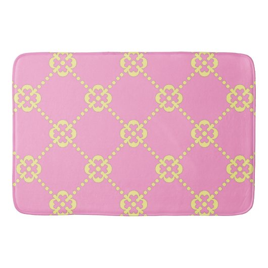 Tapis De Bain Motif abstrait rose et jaune (Devant)