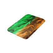 Tapis De Bain motif Abstrait tacheté en vert orange (Angle)